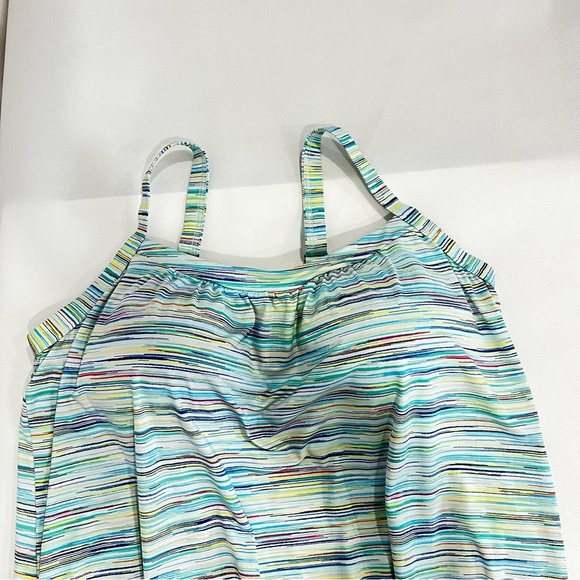 Lands' End  Blouson Tummy Hiding Tankini Top Swimsuit Adjustable Straps Sz 16 DD - Picture 4 of 14